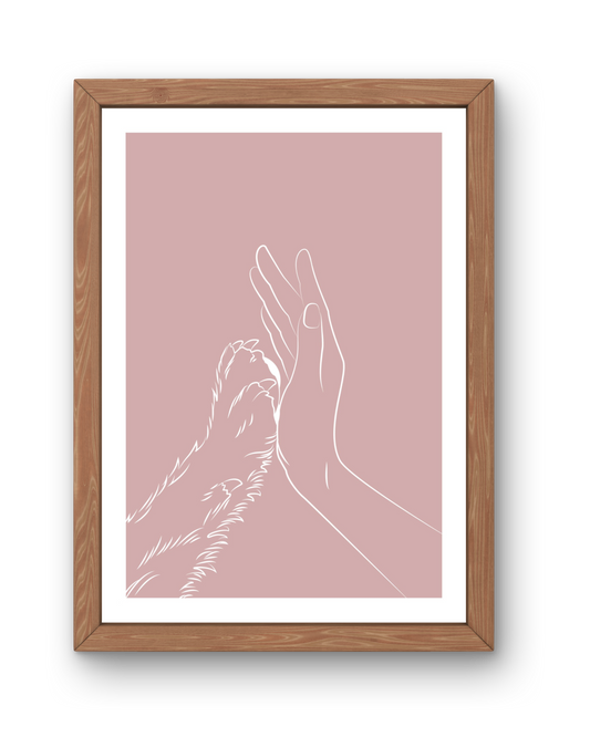 Hi-Five Paw Print - Dusky Pink