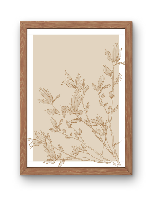 Floral Outline Print