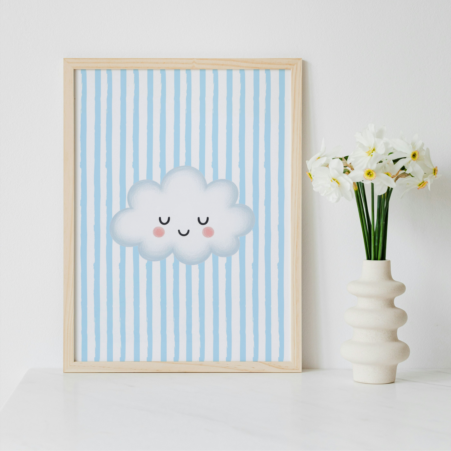 Blue Stripe Print - Cloud