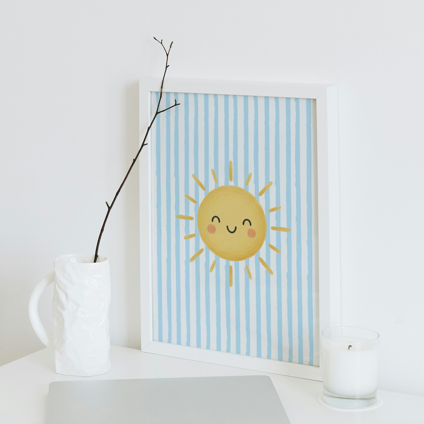 Blue Stripe Print - Sunshine