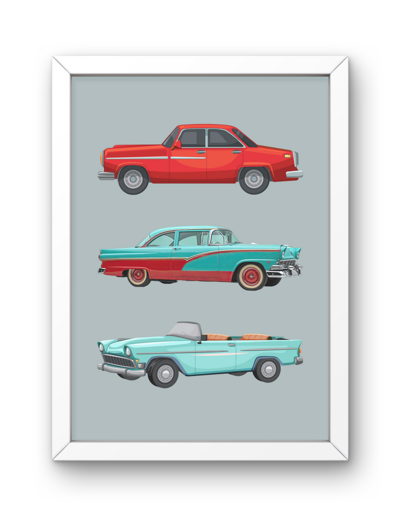 Vintage Car Print - Grey