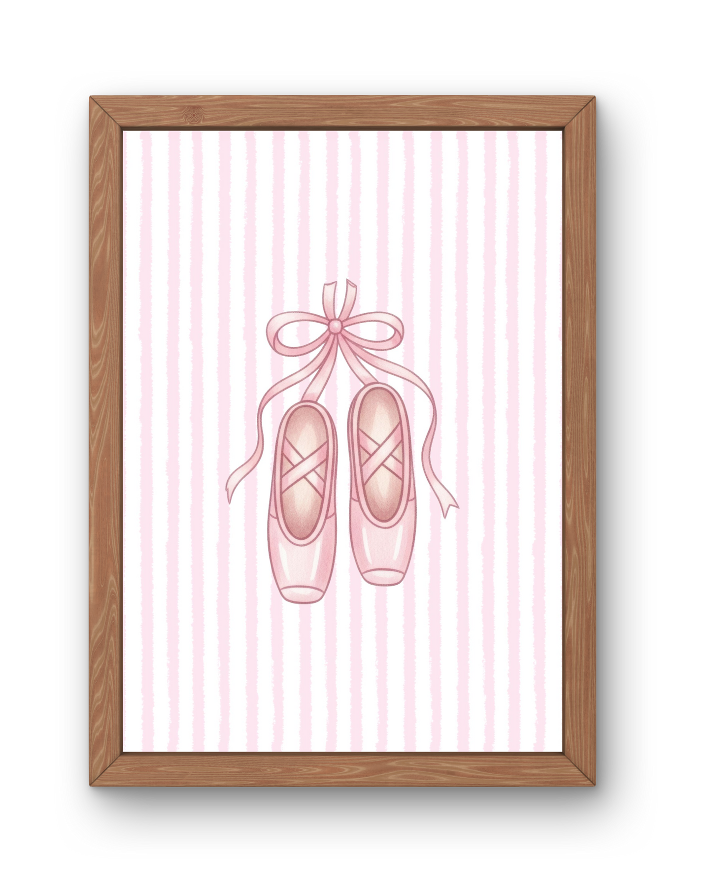 Pink Stripe Print - Ballet Shoes