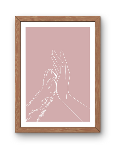 Hi-Five Paw Print - Dusky Pink