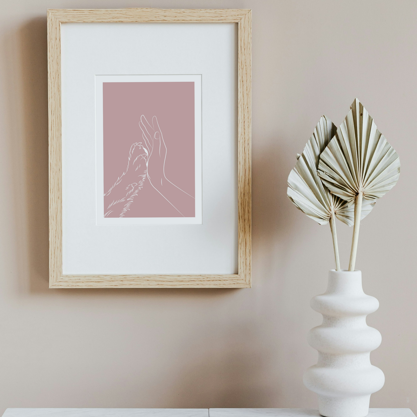 Hi-Five Paw Print - Dusky Pink