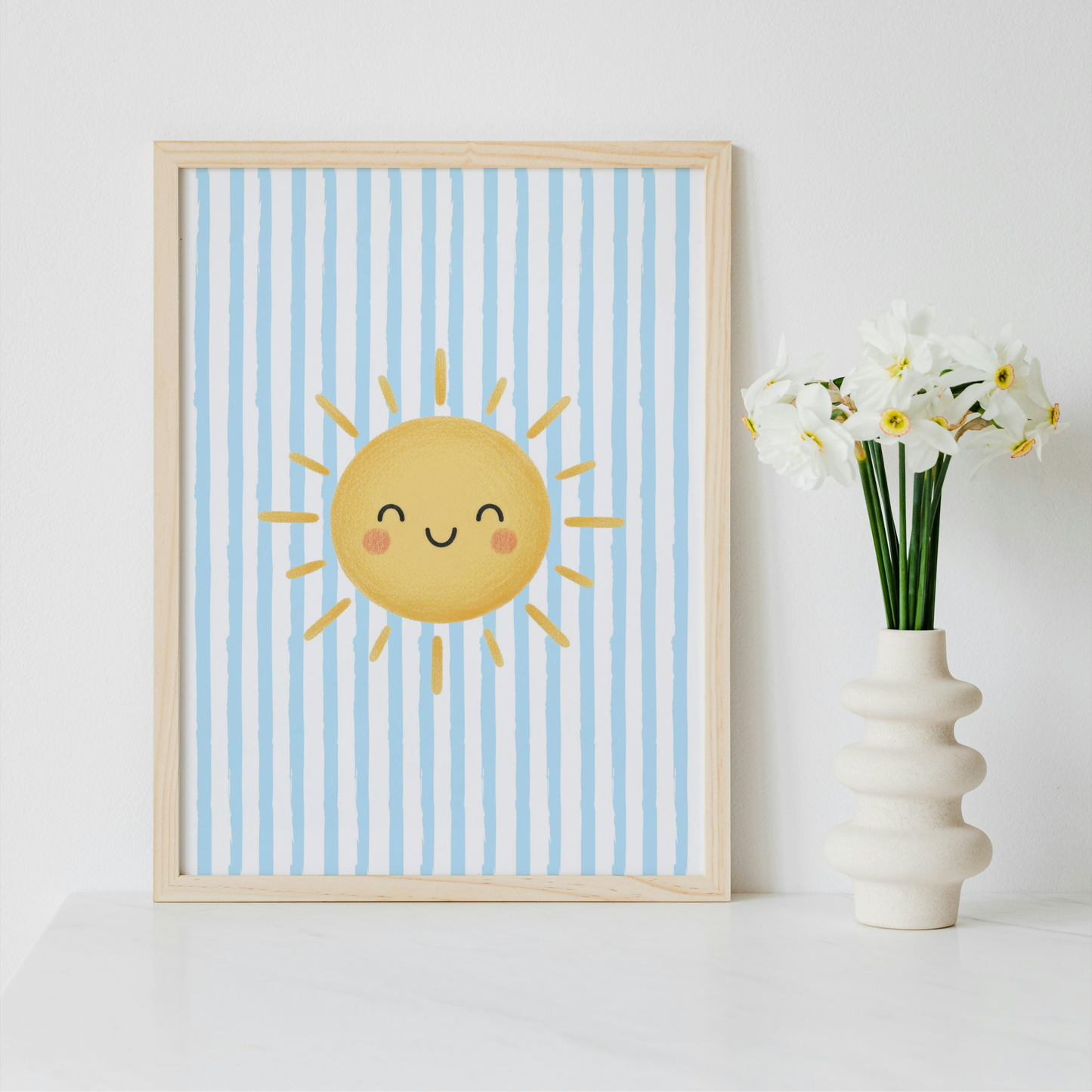 Blue Stripe Print - Sunshine