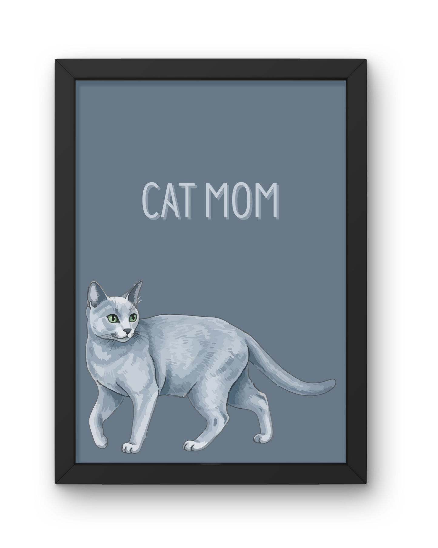Cat Mom Print - Grey