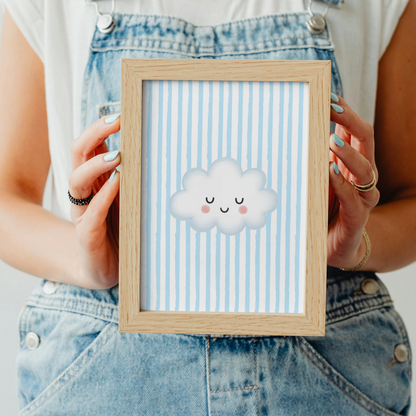 Blue Stripe Print - Cloud
