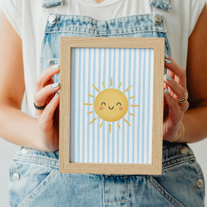 Blue Stripe Print - Sunshine