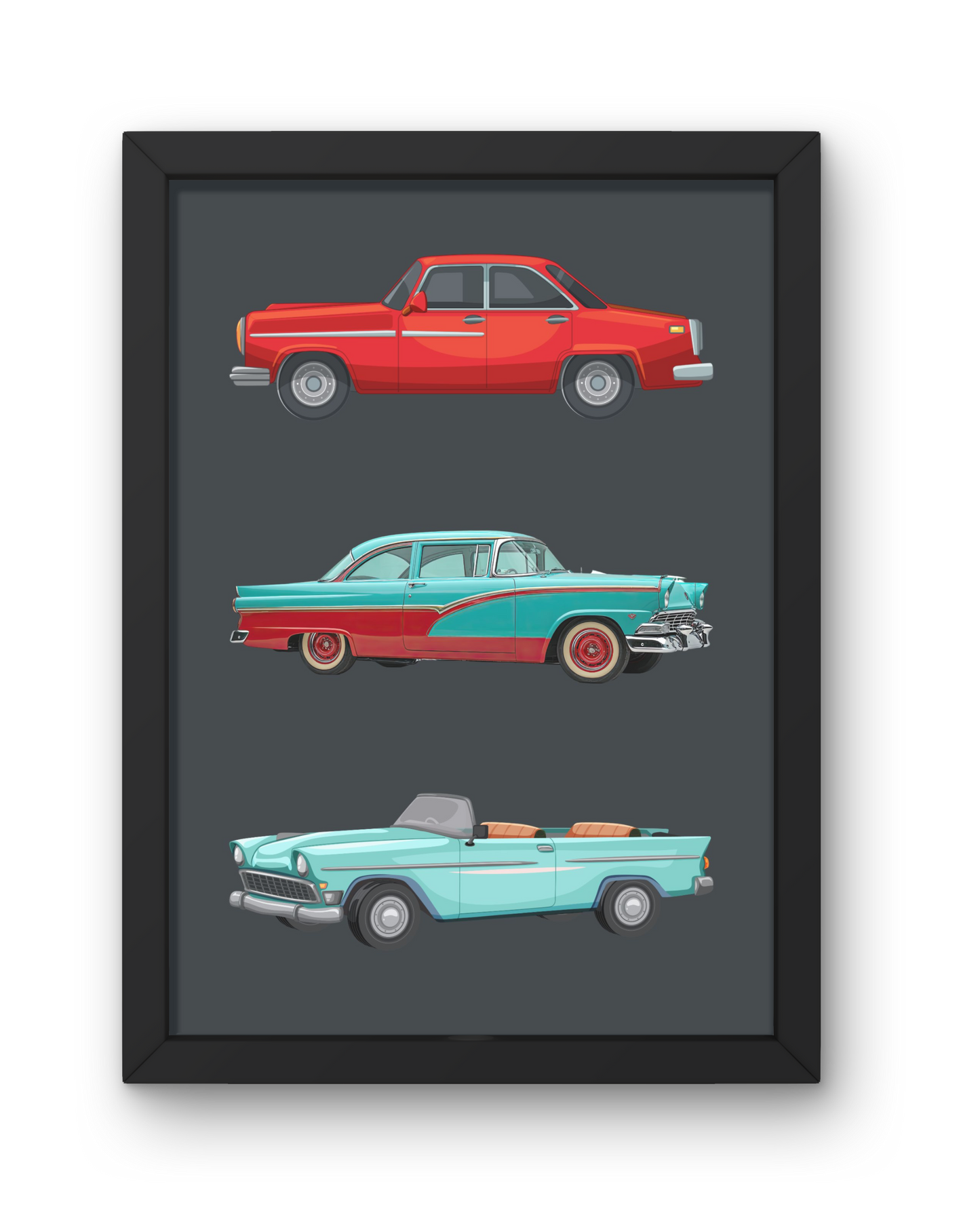 Vintage Car Print - Dark Grey