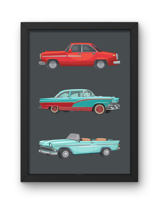 Vintage Car Print - Dark Grey