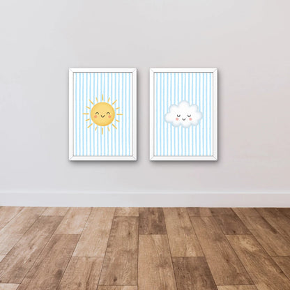 Blue Stripe Print - Cloud
