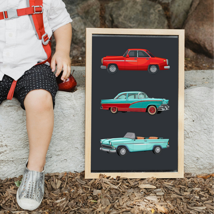 Vintage Car Print - Dark Grey