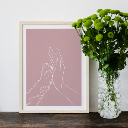 Hi-Five Paw Print - Dusky Pink