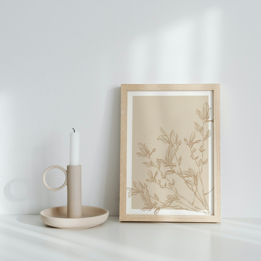 Floral Outline Print