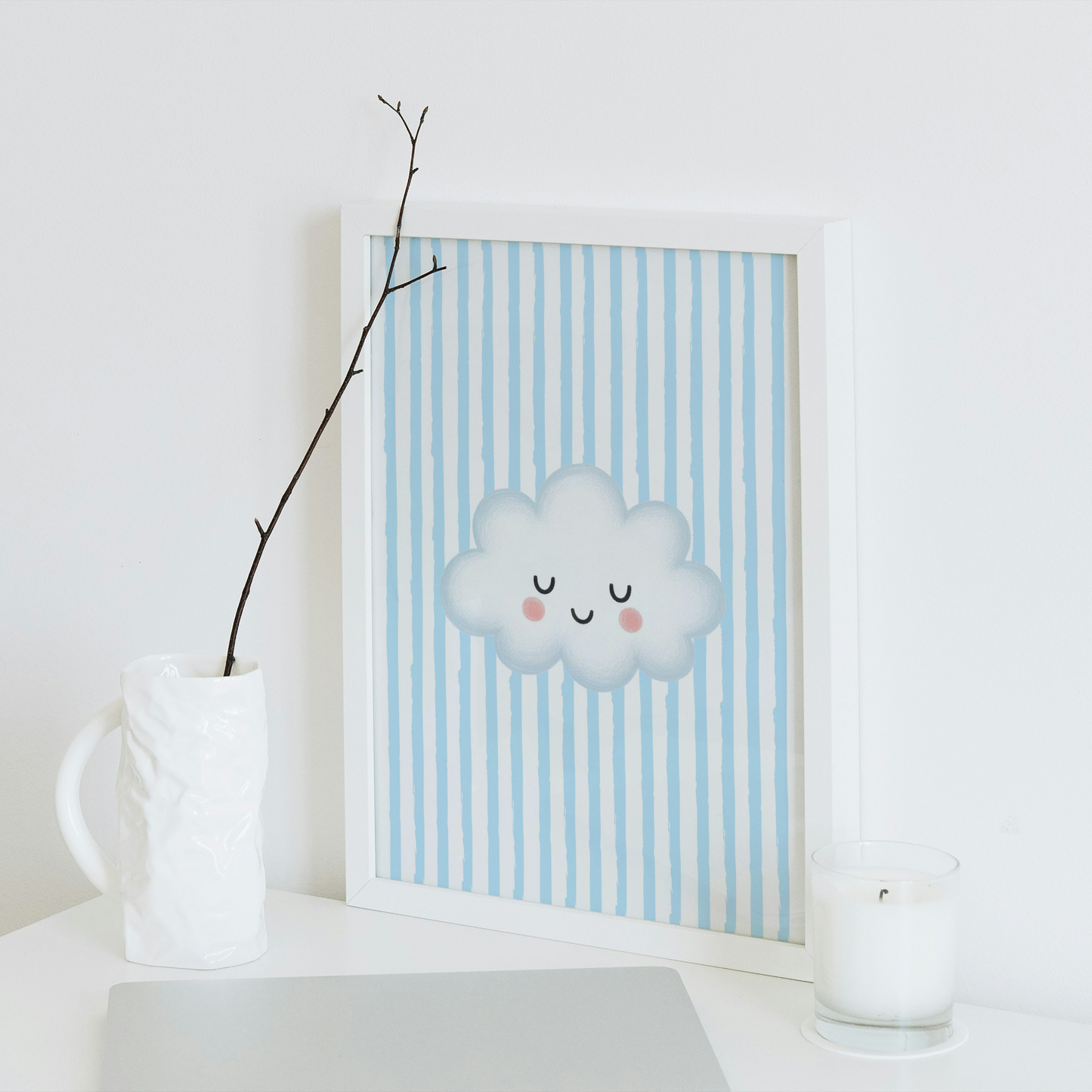 Blue Stripe Print - Cloud