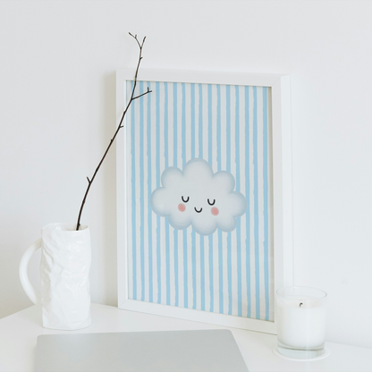Blue Stripe Print - Cloud