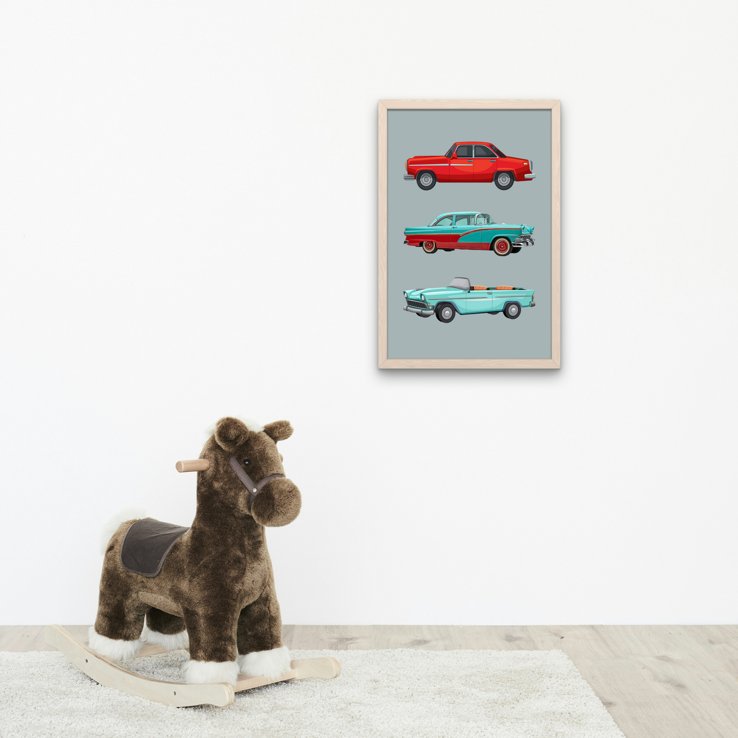 Vintage Car Print - Grey
