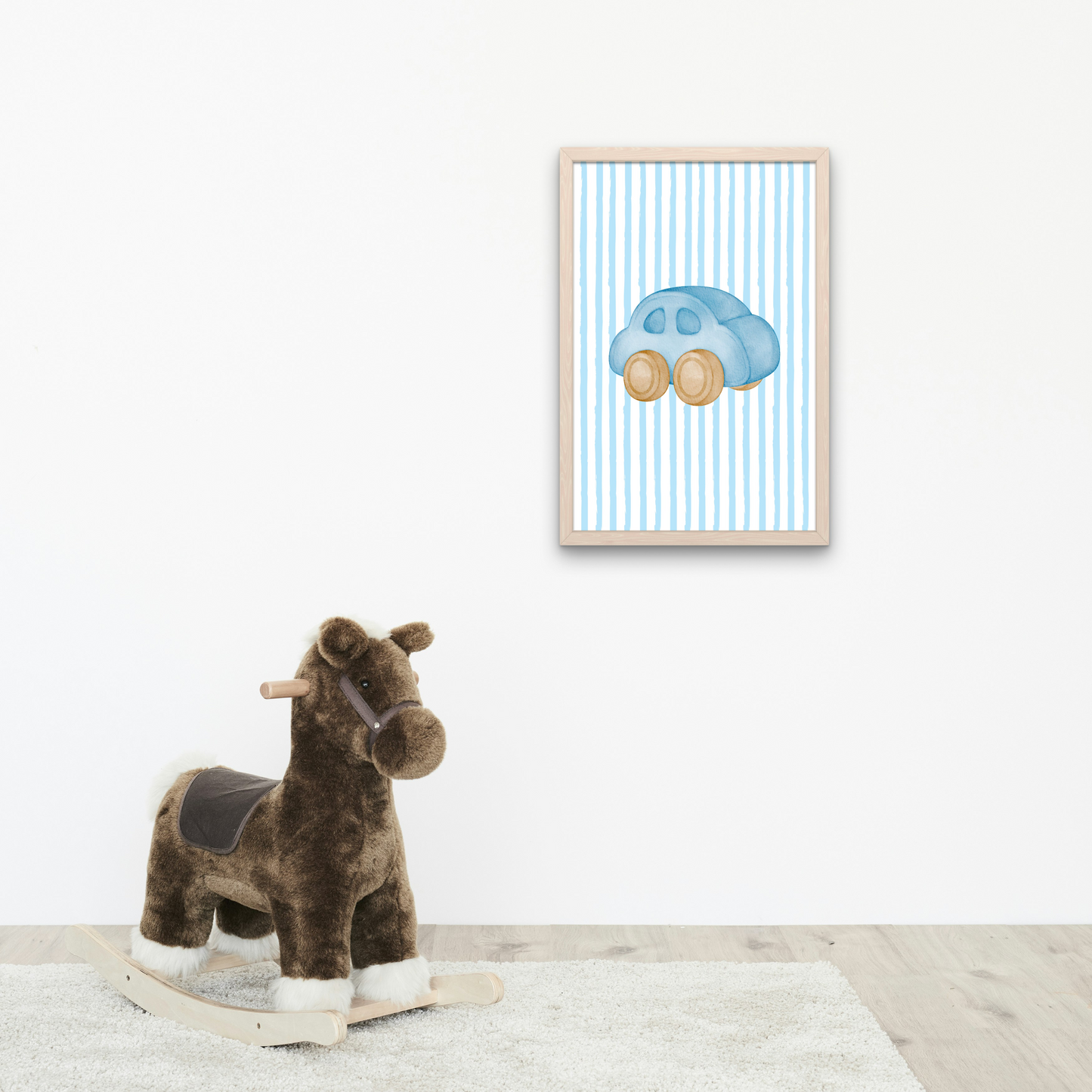 Blue Stripe Print - Toy Car
