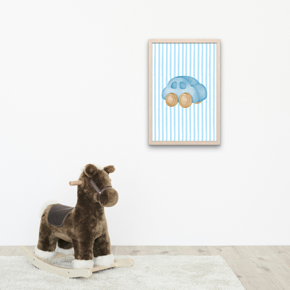 Blue Stripe Print - Toy Car