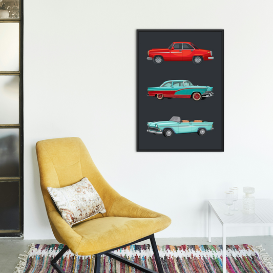 Vintage Car Print - Dark Grey