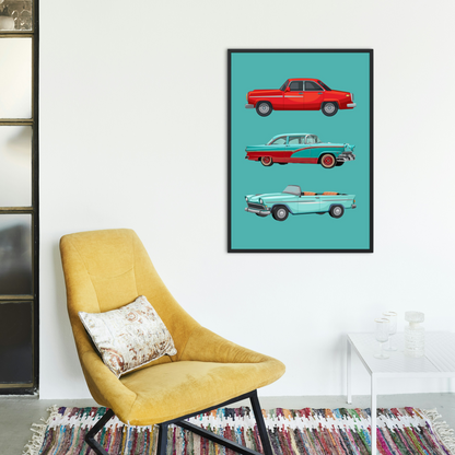 Vintage Car Print - Teal