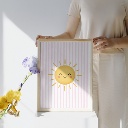 Pink Stripe Print - Sunshine